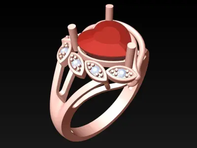 Heart Ring - Womens Rings - GN221 3D print model
