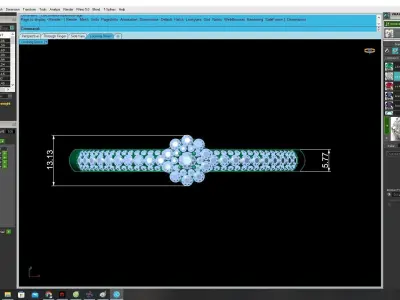 Elegant Cluster Diamond Ring for Women 3452 3D print model
