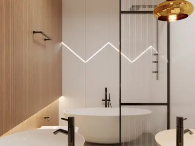 Bathroom Interior Scene Corona Cinema4D 3D model