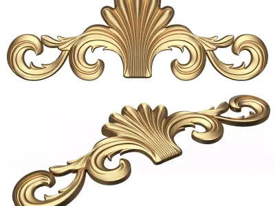Carved Plaster Molding Decoration 012 Low-poly 3D model