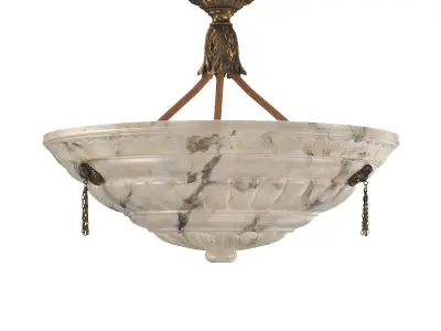 1910 White Alabaster Chandelier 3D model
