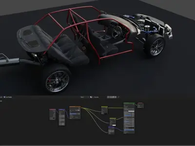 Nissan Skyline Hr 33 4door Blender 3D model