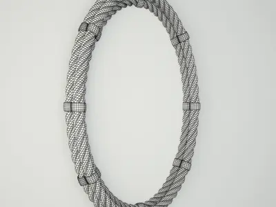 Nautical Rope Oval Mirror 3D model