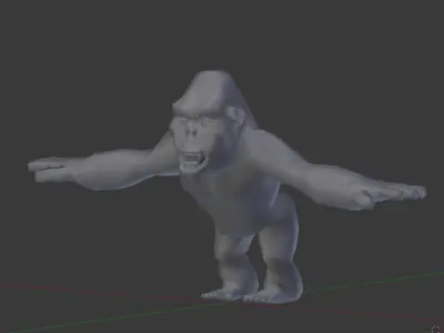 Gorilla cartoon Low-poly 3D model