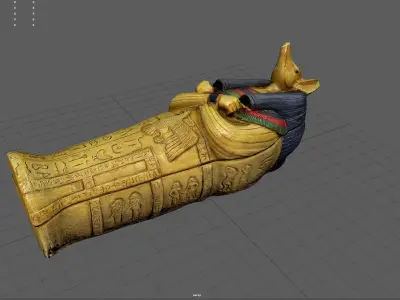 Anubis Sarcophagus Low-poly 3D model