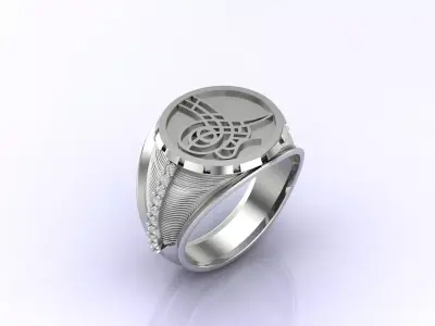 Print Ready STL 3DM  Gents Rings Diamond Men Ring  3D print model 44