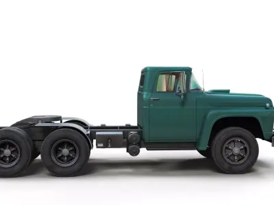 50s American truck Low-poly 3D model