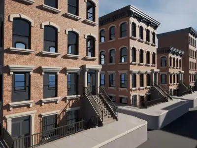 UE4 - City Apartment Building Pack Low-poly 3D model
