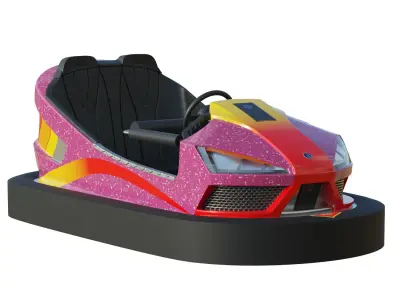 Bumper Car Pink Low-poly 3D model