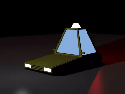 Car Low Poly with light on top Low-poly 3D model