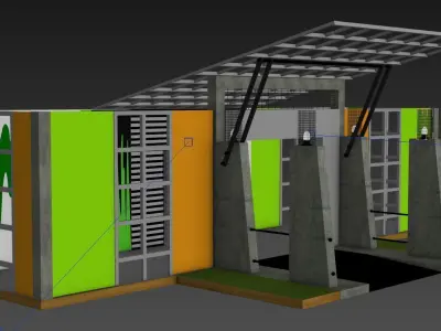 Modern Kiosk Stand 3D model