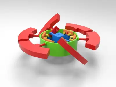 Motion Simulation of Rotating Flipping Mechanism 3D model