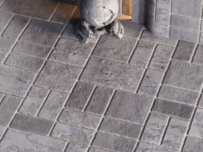 H86 Slate Stone - PBR - 4K - Seamless Low-poly 3D model