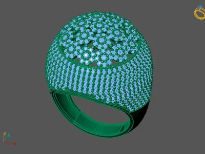 STL 3DM Print Ready Women Diamond Ring Lightweight Printable  3D print model 170