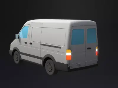 Lowpoly generic sprinter car Low-poly 3D model