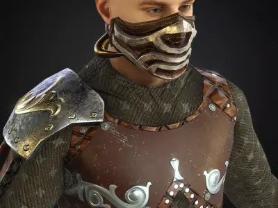  Steampunk rigged character Low-poly 3D model