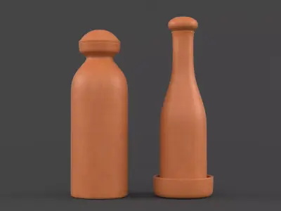Decorative Clay Bottles 3D model