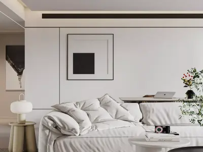 Modern living room dining room interior scenes 119 3D model