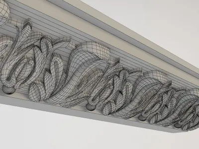 cornice ornately carved crown molding 3D print model
