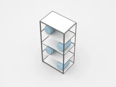 Industrial Shelf Cabinet With Industry Parts 3D model