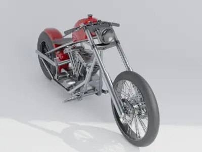 Rigged Cruiser motorbike 3D model