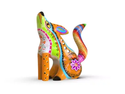 Fox Alebrije  Low-poly 3D model