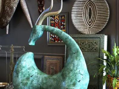 decoration set 099 africa art style Low-poly 3D model