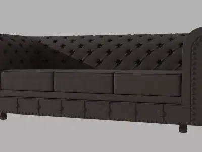 Fabric Sofa Wood Sofa Fabric Couch Reclaimed Wood Sofa 3D Model 3D model