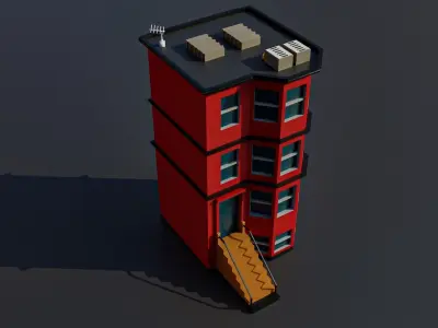 Low Poly City Buildings Free low-poly 3D model
