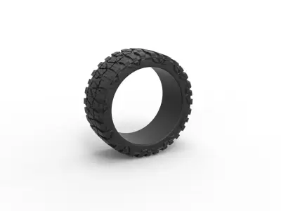 Mud low profile tire Scale 1 to 10 3D print model