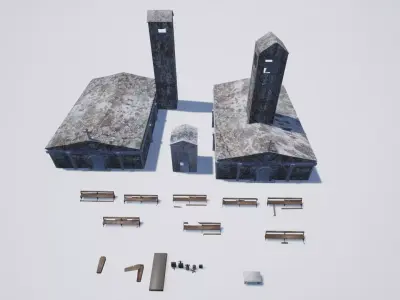 3D realistic models are adapted for post apocaliptic scenaries Low-poly 3D model