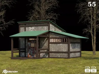 Medieval Houses 55- 4K Textures Game Ready Low-poly 3D model