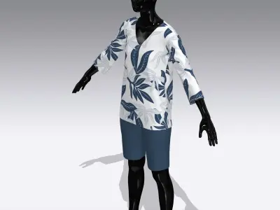 Female Cloth Dress Low-poly 3D model