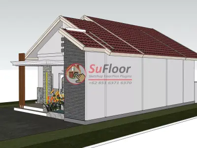 House 9x22m code 521 - Sketchup 3D model 3D model 3D model