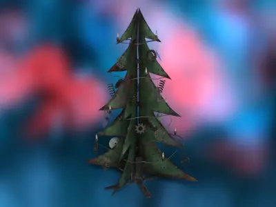 digital scientific Christmas trees 3D model