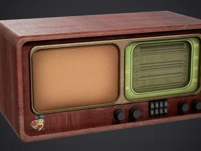 Old Radio - PBR Texture Low-poly 3D model
