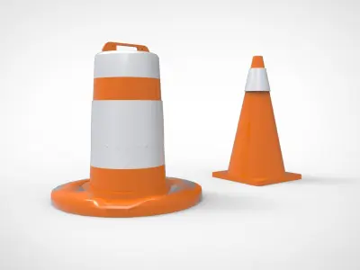 3D printed model of a traffic cone 3D print model