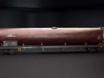 Used nad Rusted Tanker Railcar Low-poly 3D model
