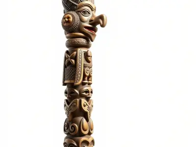 Intricate Totem Sculpture Model Pack Low-poly 3D model