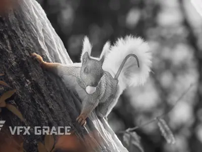 RedSquirrel Winter Animated VFX Grace 3D model