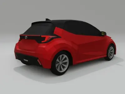 Toyota Yaris 2021 low poly 3D model Low-poly 3D model