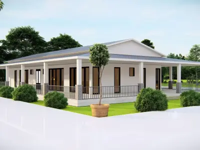 Modern American House Exterior 3D Model Realistic Architectural 3D model