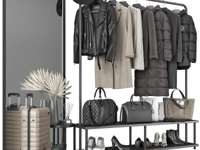 Hallway decorative set Clothing Rack 1 3D model