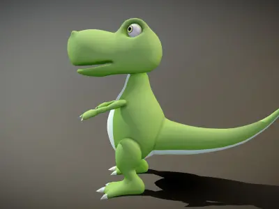 Cartoon Tyrannosaurus Low-poly 3D model