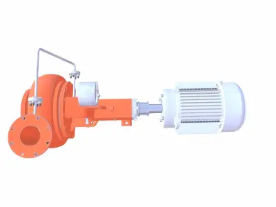 Water Pump Low-poly 3D model