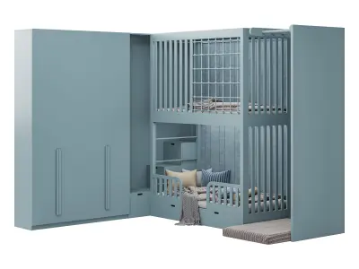 Childrens bunk bed 37 3D model