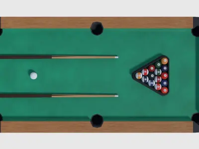 Pool Table - Game Ready Low-poly 3D model