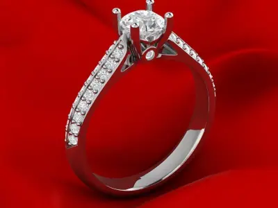 Slim Female Engagement Ring 3D print model