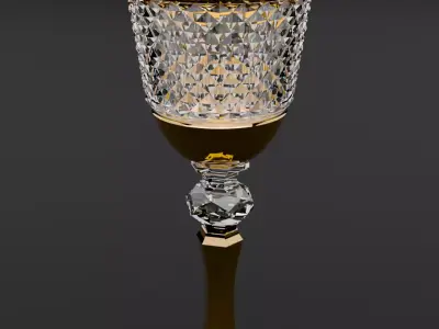 Golden wineglass of Royal Majesty 3D model
