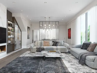 Modern Living Room 3D model get